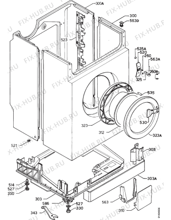 Взрыв-схема стиральной машины Zanker CL5092S - Схема узла Cabinet + armatures